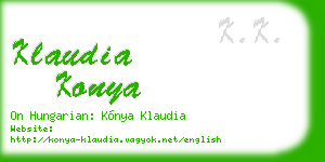 klaudia konya business card